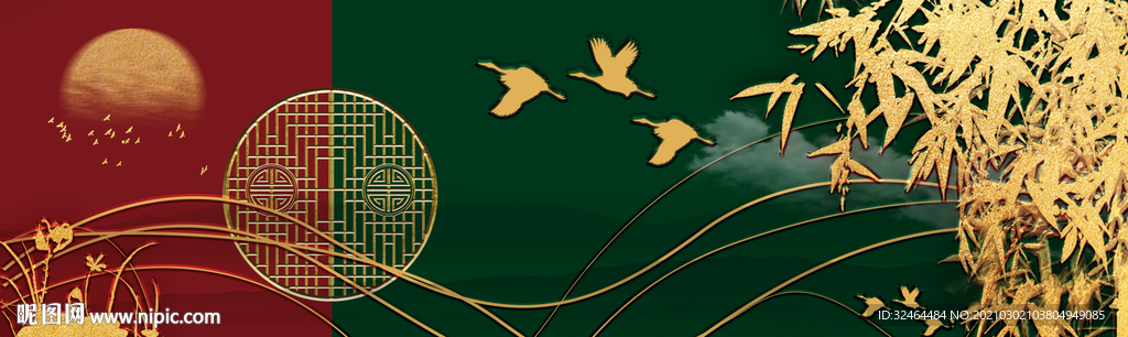 客厅卧室竹子装饰画