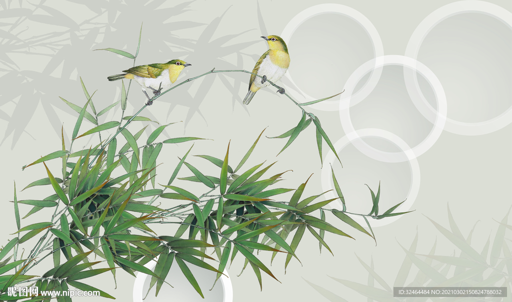 竹子电视背景墙