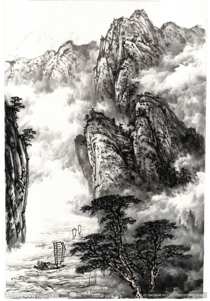 山水水墨画