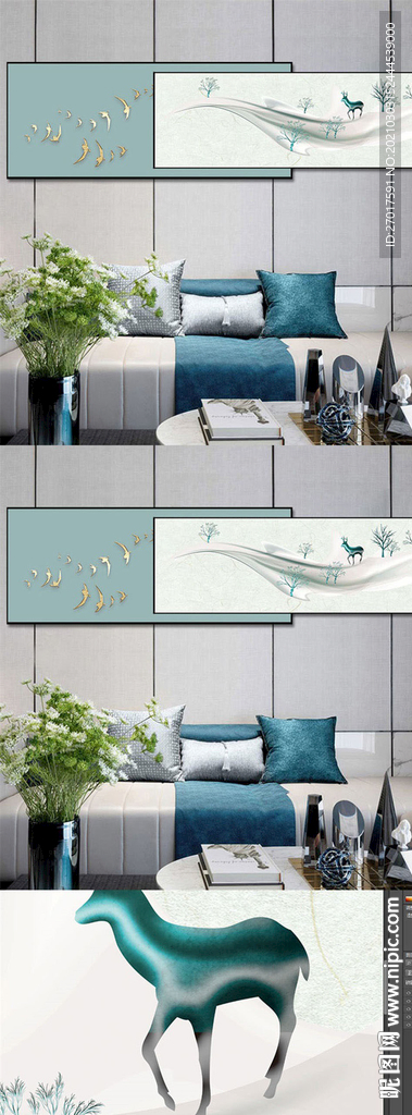 意境山水叠加晶加晶瓷画