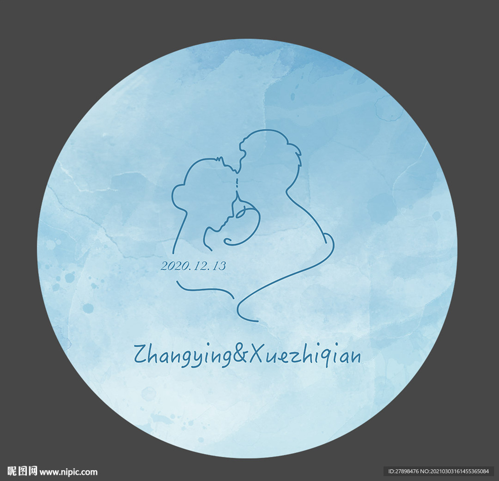 蓝色婚礼logo