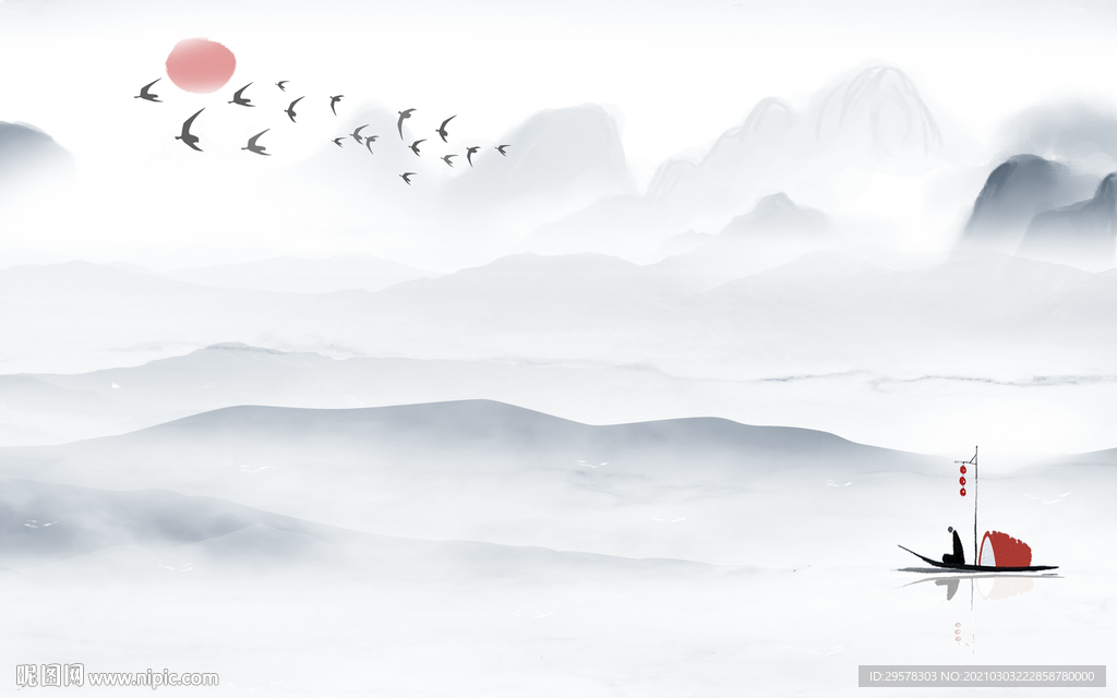 最新现代爆款山水 TIF分层