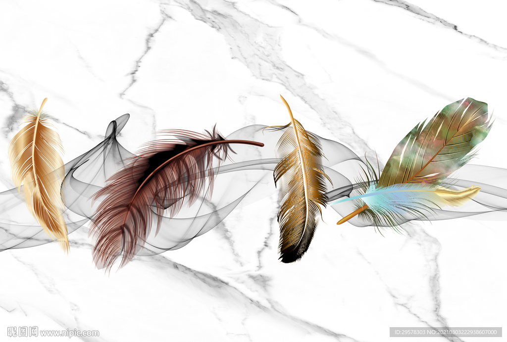 羽毛爵士白背景墙 TIF合层