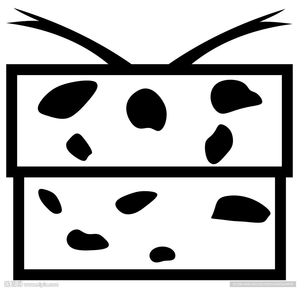 黑白斑点狗礼物盒