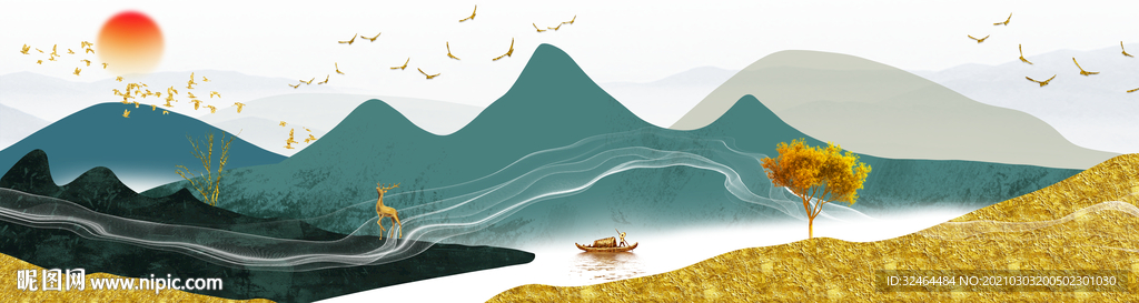 抽象山水装饰画