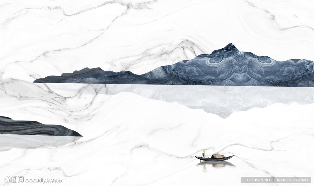 爵士白新中式背景墙