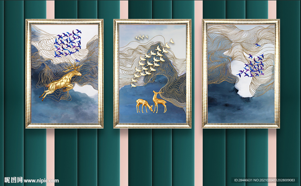 北欧装饰画背景墙