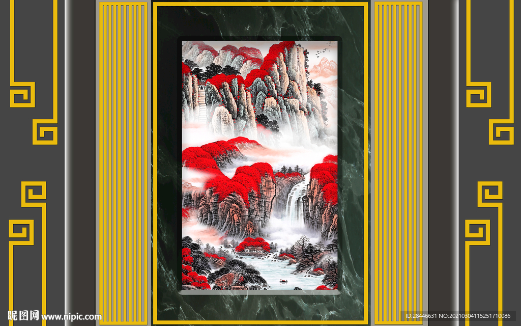 新中式背景墙装饰画