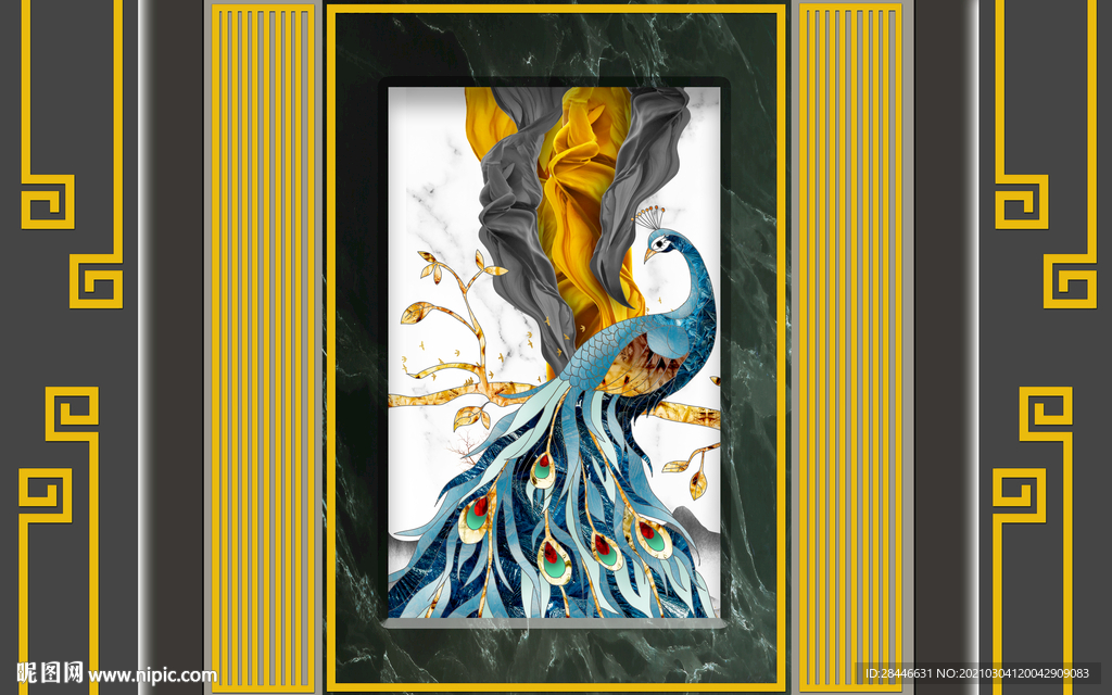 新中式背景墙装饰画