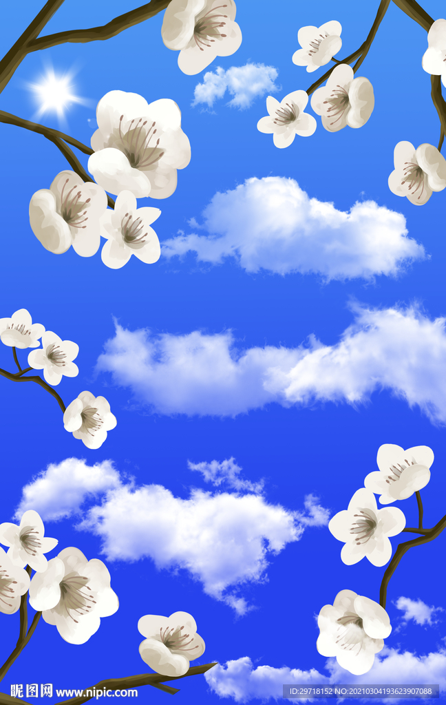 蓝天桃花