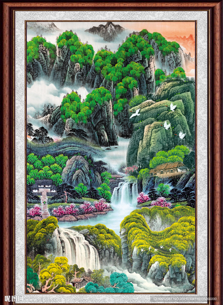 竖版山水画