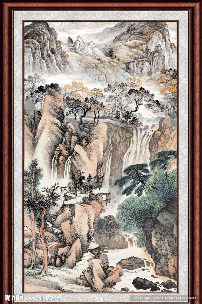 竖版山水画