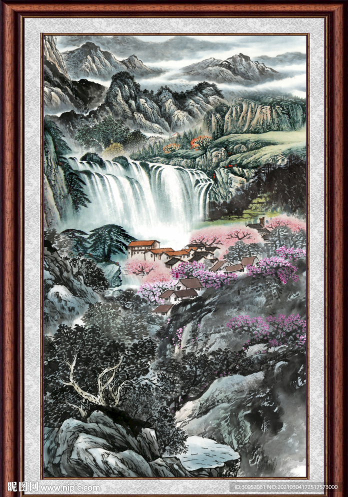 竖版山水画