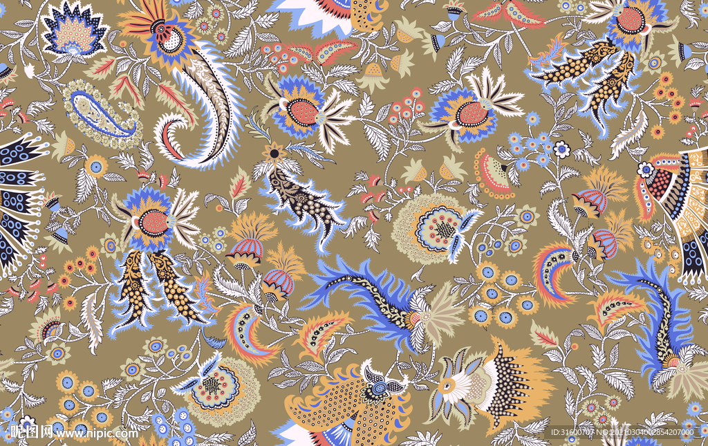 民族风腰果小碎花