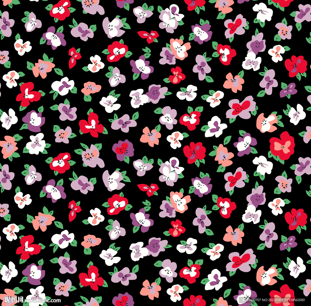 满底定位小碎花