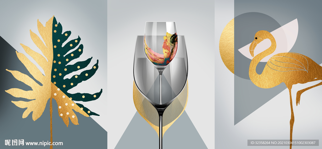 餐厅酒杯装饰画