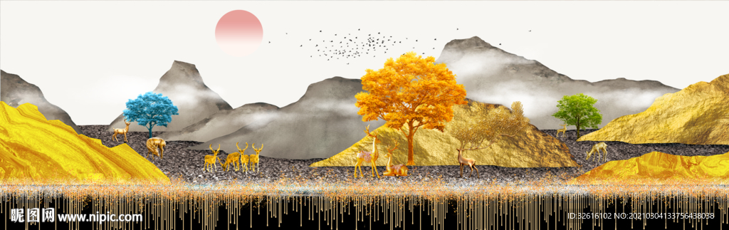 金色山水
