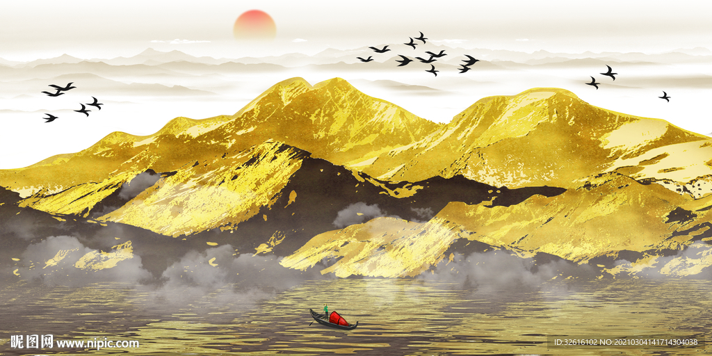 金箔山水