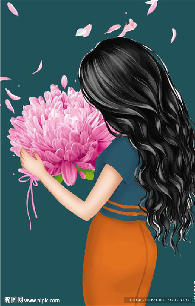 现代北欧鲜花玄关装饰画
