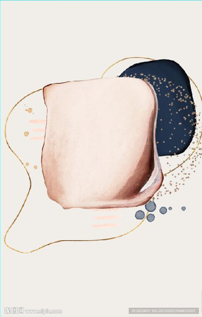 侘寂风抽象几何油画玄关装饰画