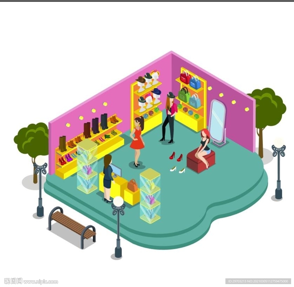 鞋店2d图