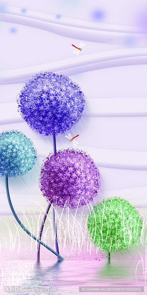 蒲公英玄关装饰画