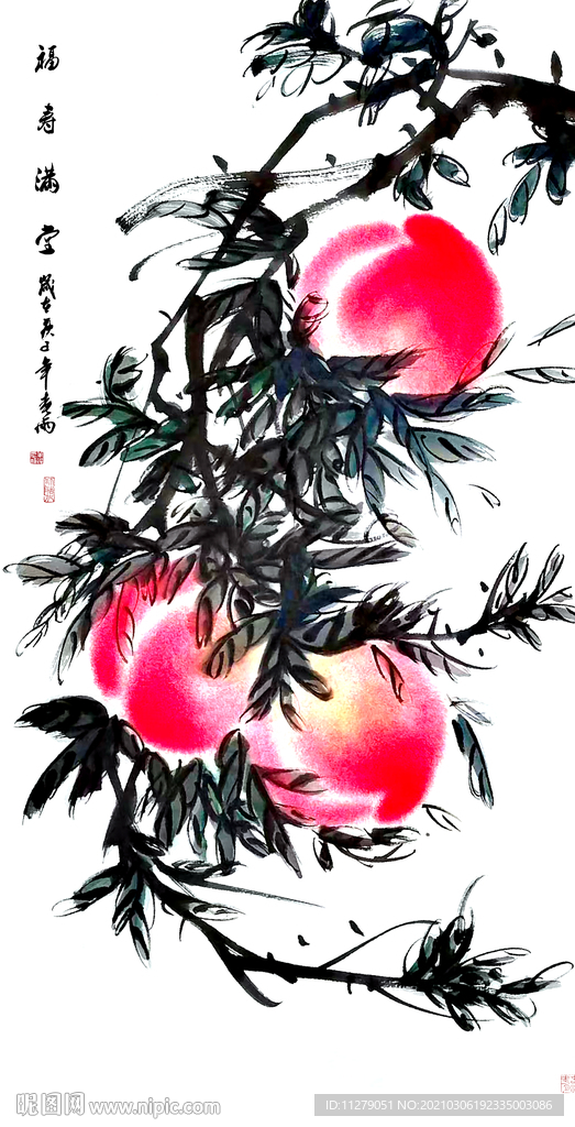 桃子福寿满堂