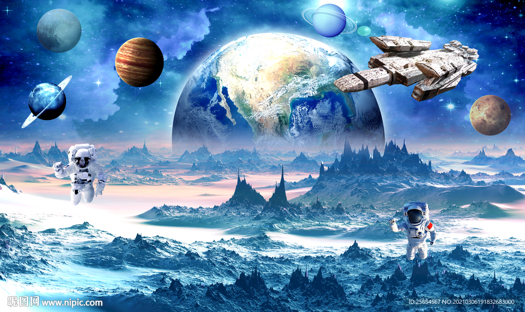 太空星空宇宙背景墙