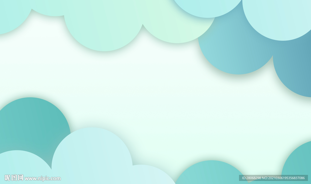 蓝色渐变剪纸清新背景