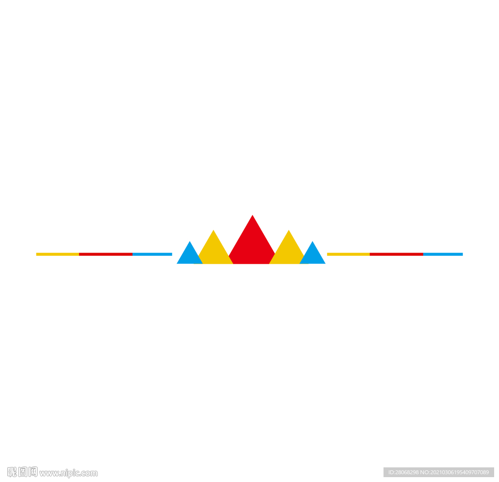 彩色三角形装饰分割线元素