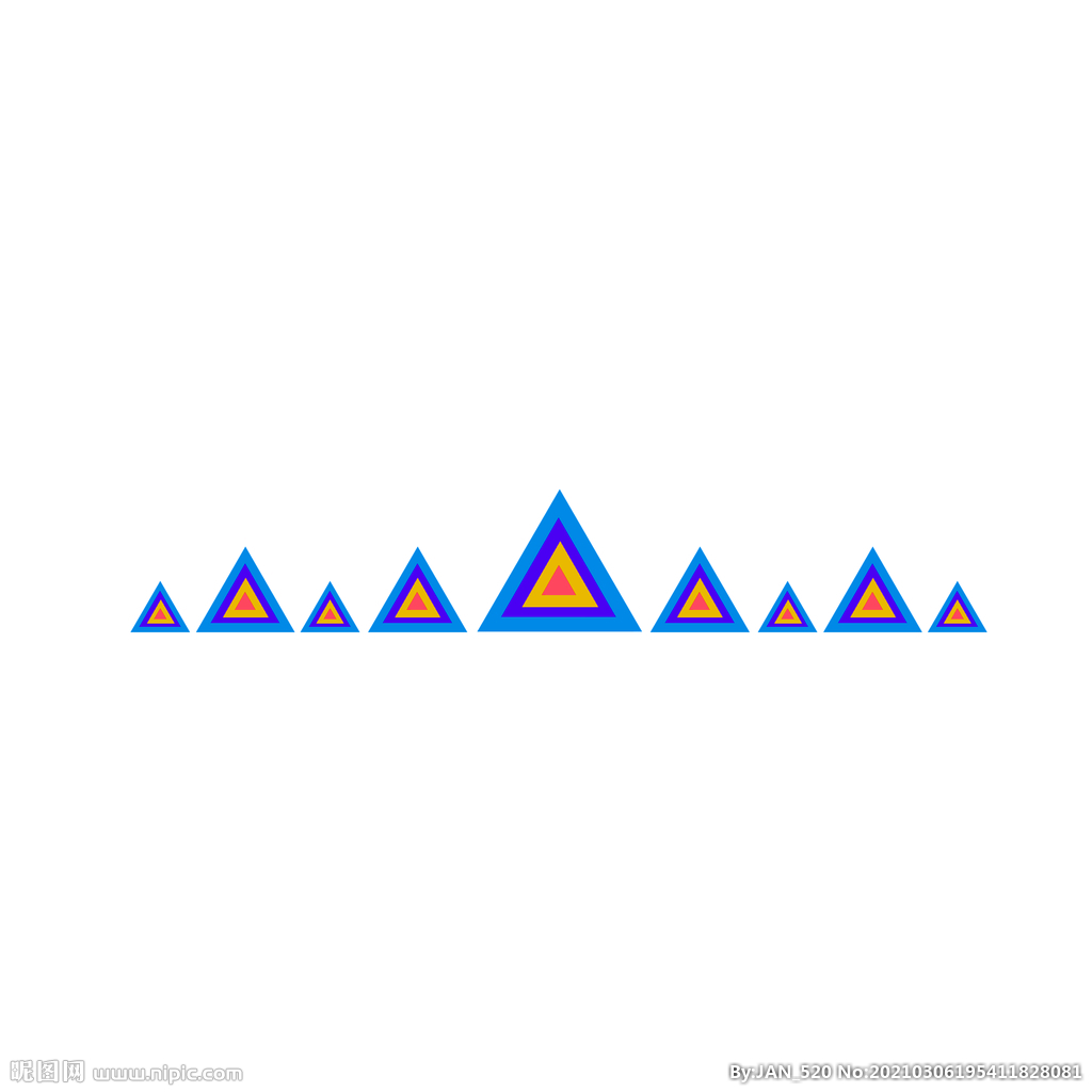 蓝色装饰三角形元素
