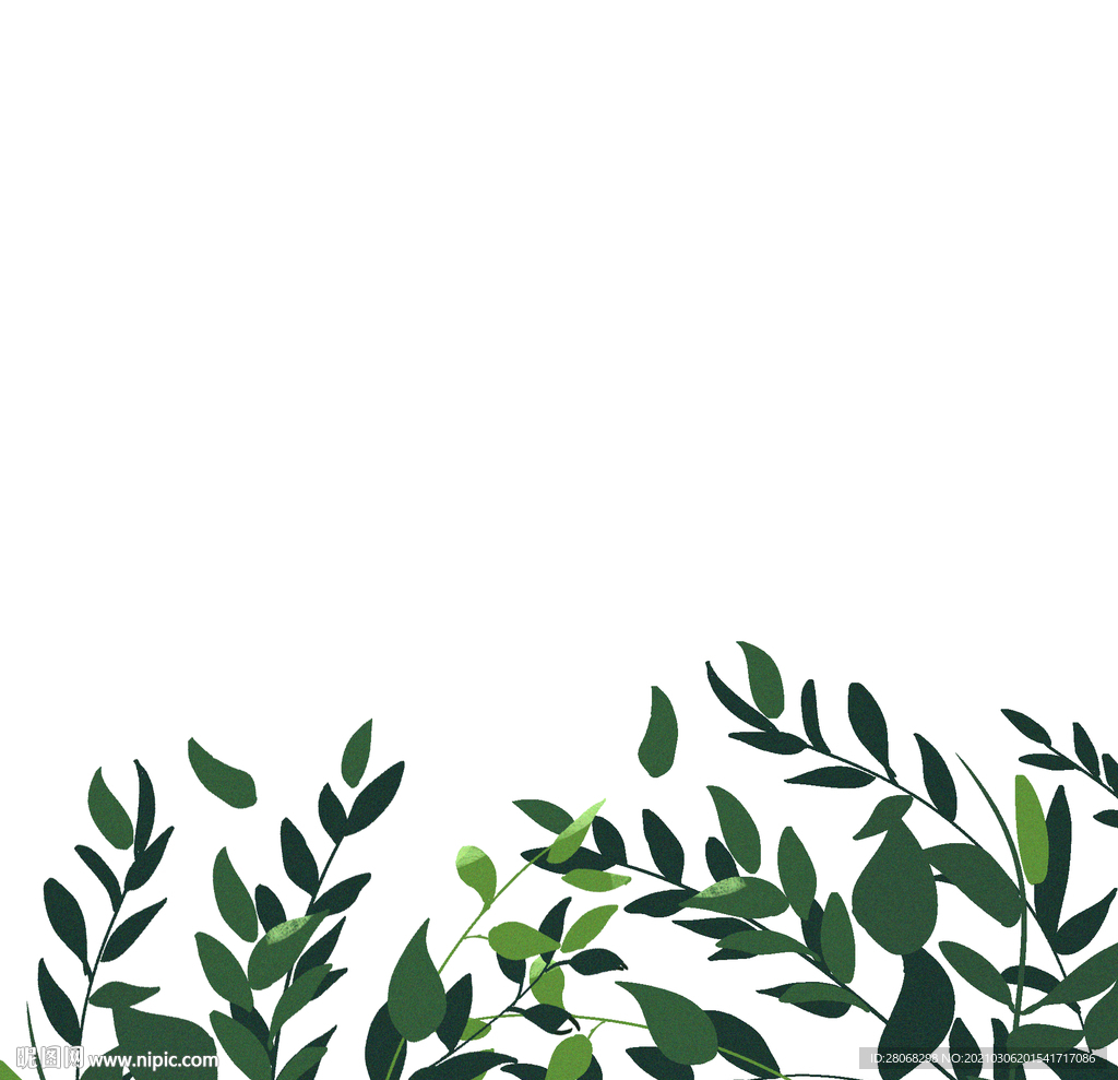 卡通装饰绿色植物