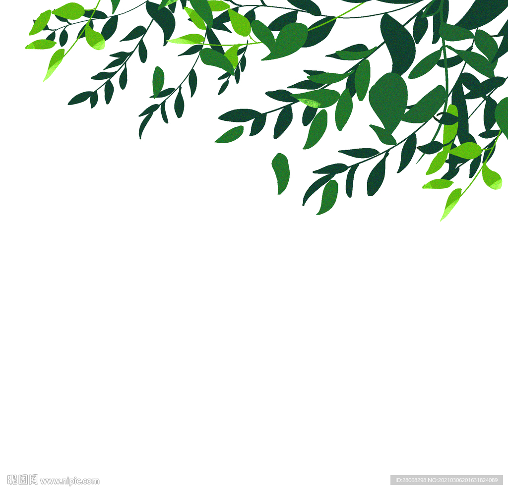 卡通绿色植物装饰元素