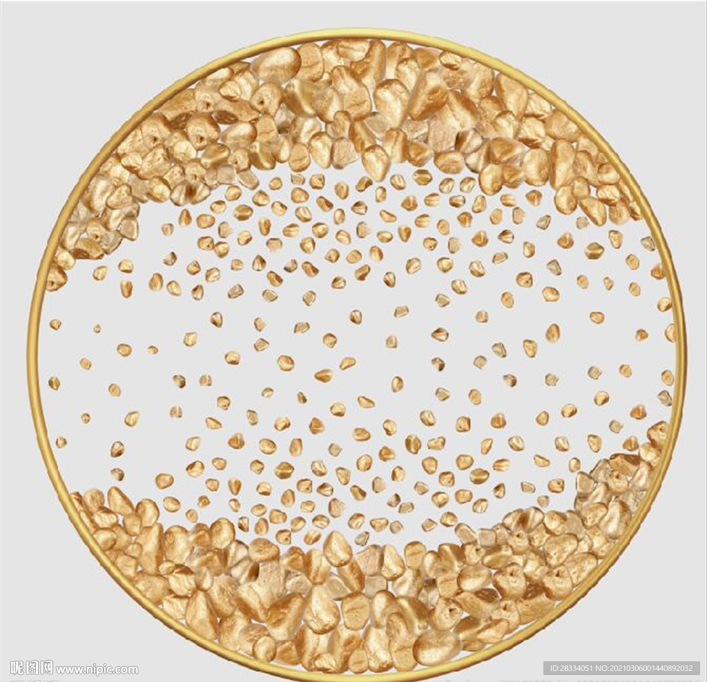 晶瓷现代金色转运鹅卵石装饰画