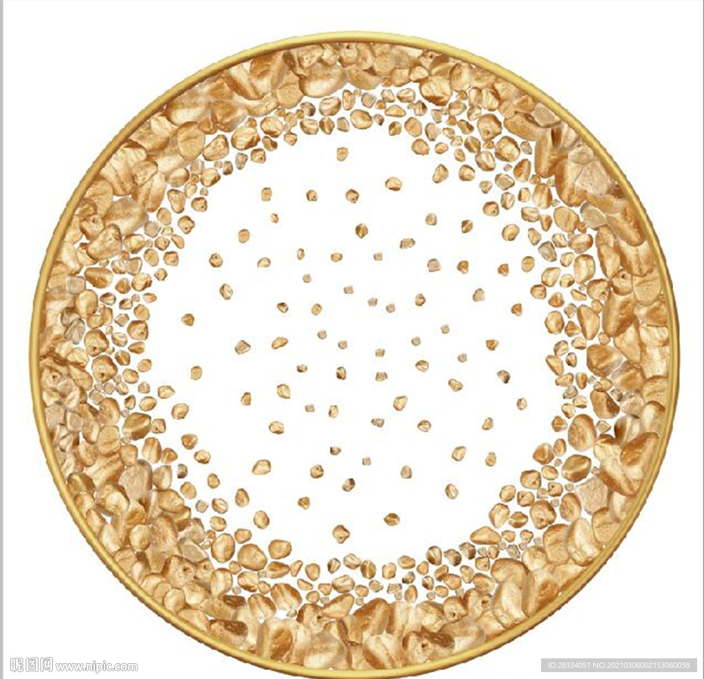 晶瓷现代金色转运鹅卵石装饰画