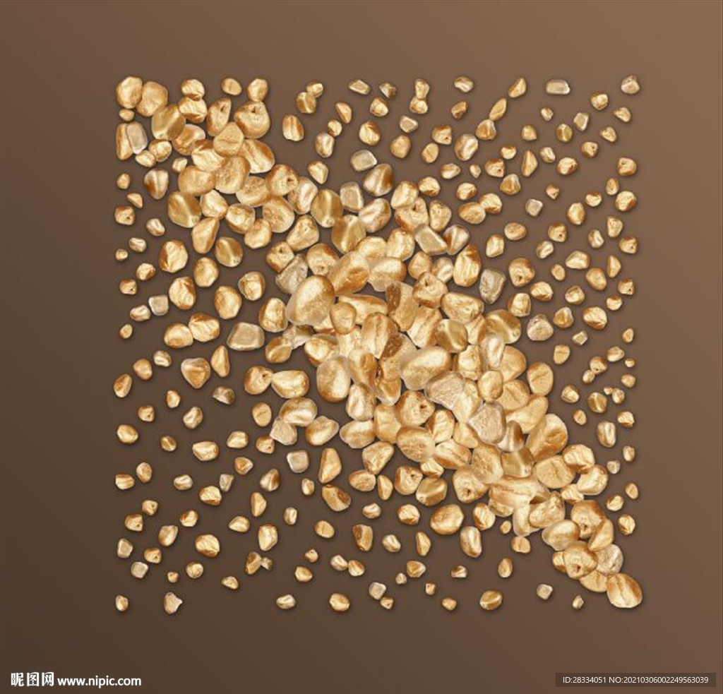 晶瓷现代金色转运鹅卵石装饰画