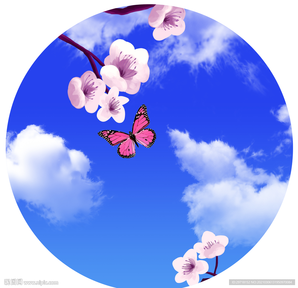 蓝天樱花