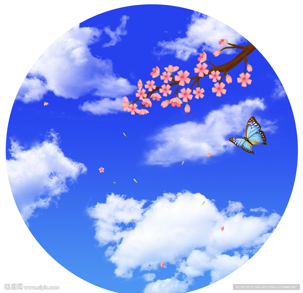 樱花蓝天白云