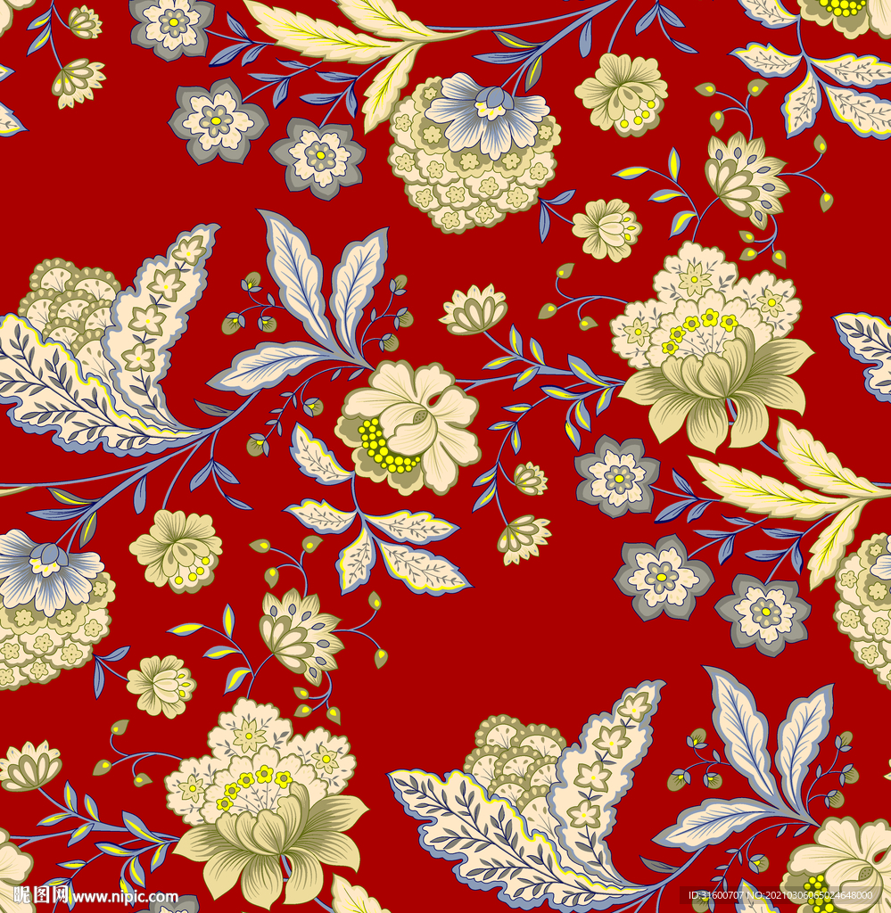 植物花印花图案