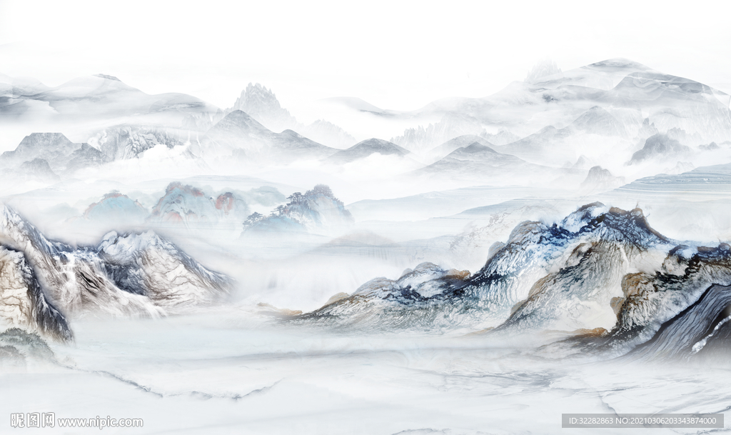 石纹 新款山水画 文件分层