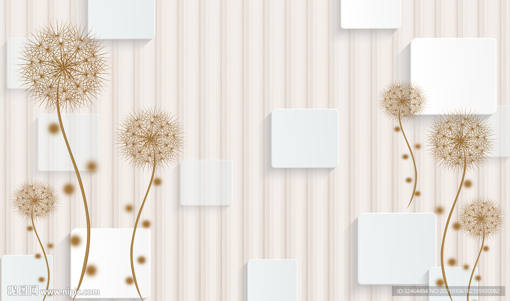 蒲公英电视背景墙