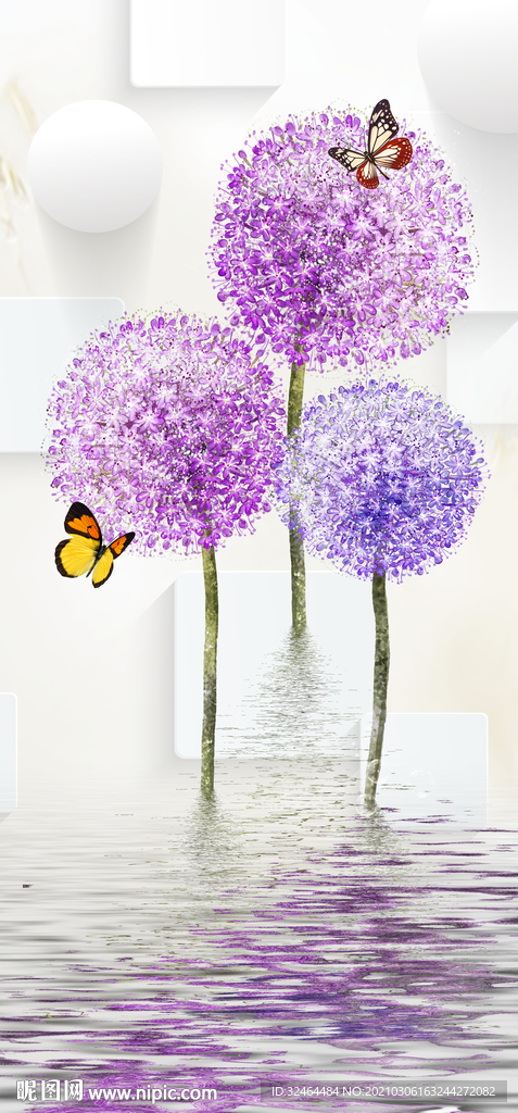 蒲公英玄关装饰画
