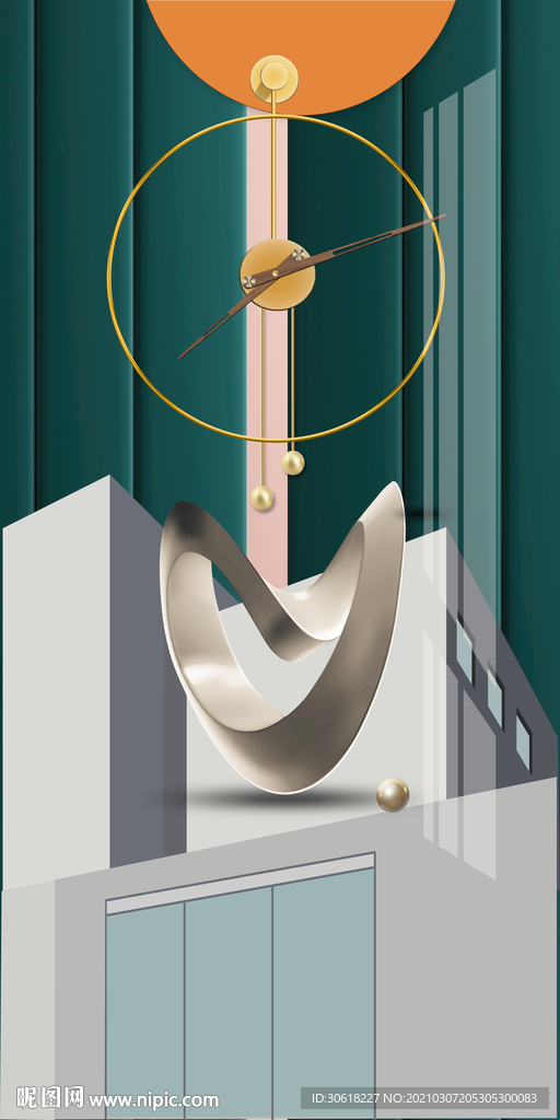 轻奢爱马仕北欧装饰画