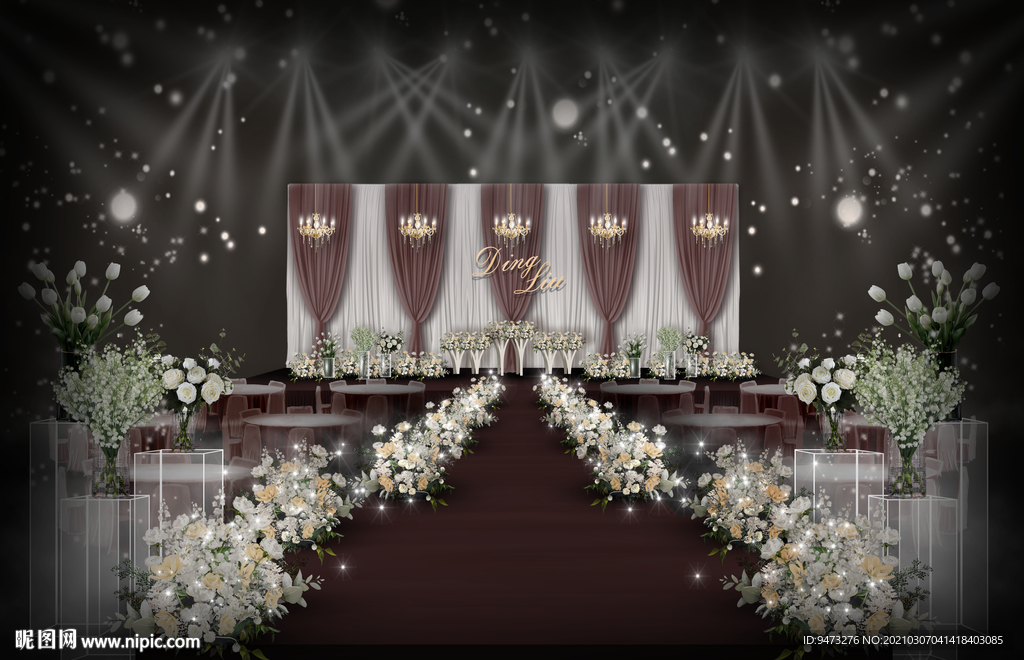 咖色系婚礼仪式区