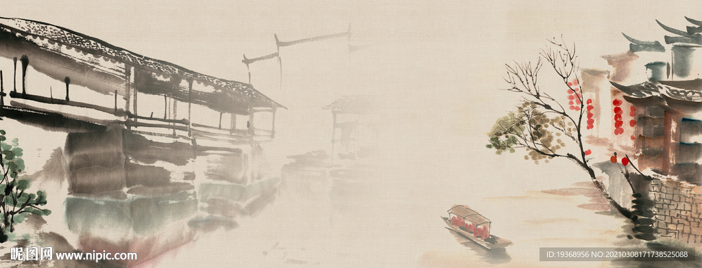 唯美大气插画背景