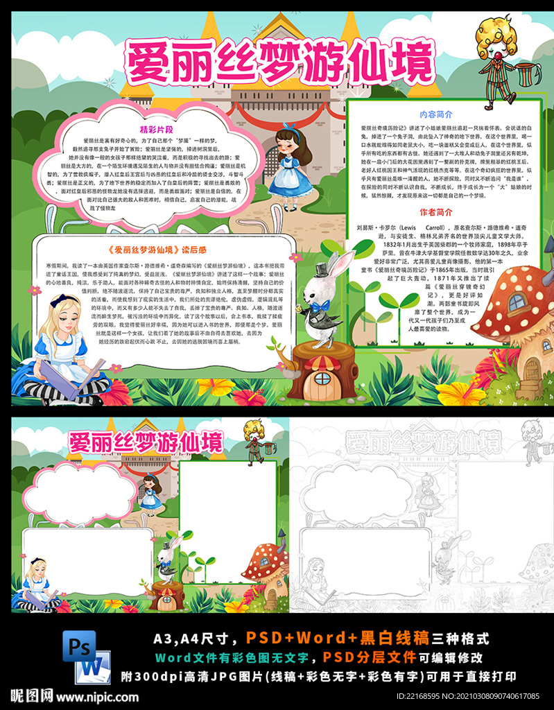 爱丽丝梦游仙境阅读推荐读书小报