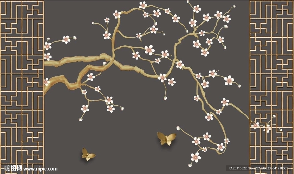 新中式客厅电视背景墙