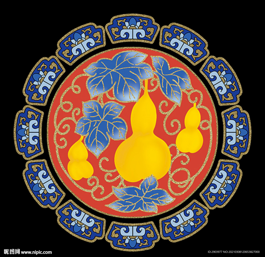 金藤葫芦传统吉祥图案