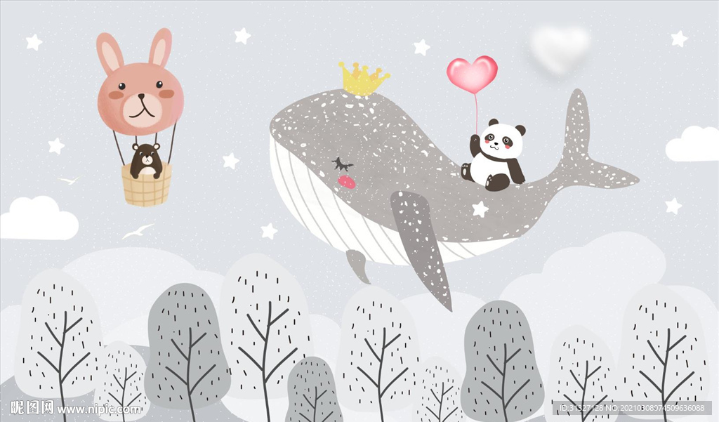 卡通儿童背景墙图片