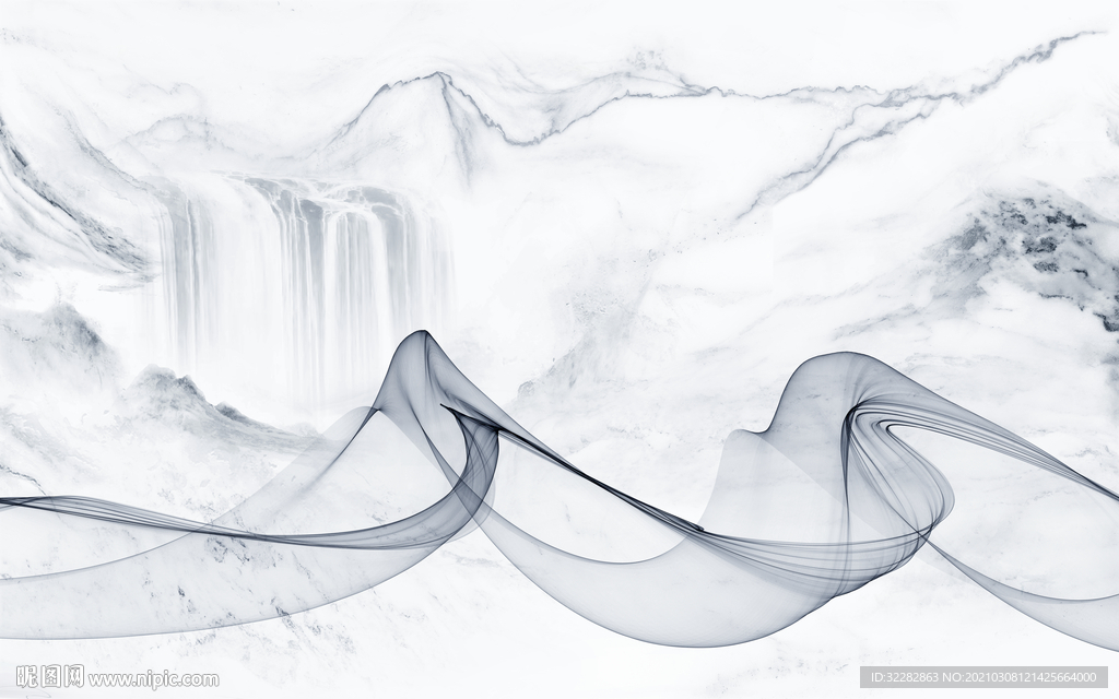 中国风高端画山水画 文件分层